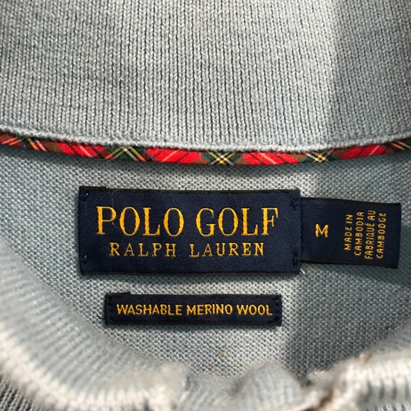 Polo Golf Ralph Lauren Washable Merino Wool M Light Blue - Picture 4 of 4